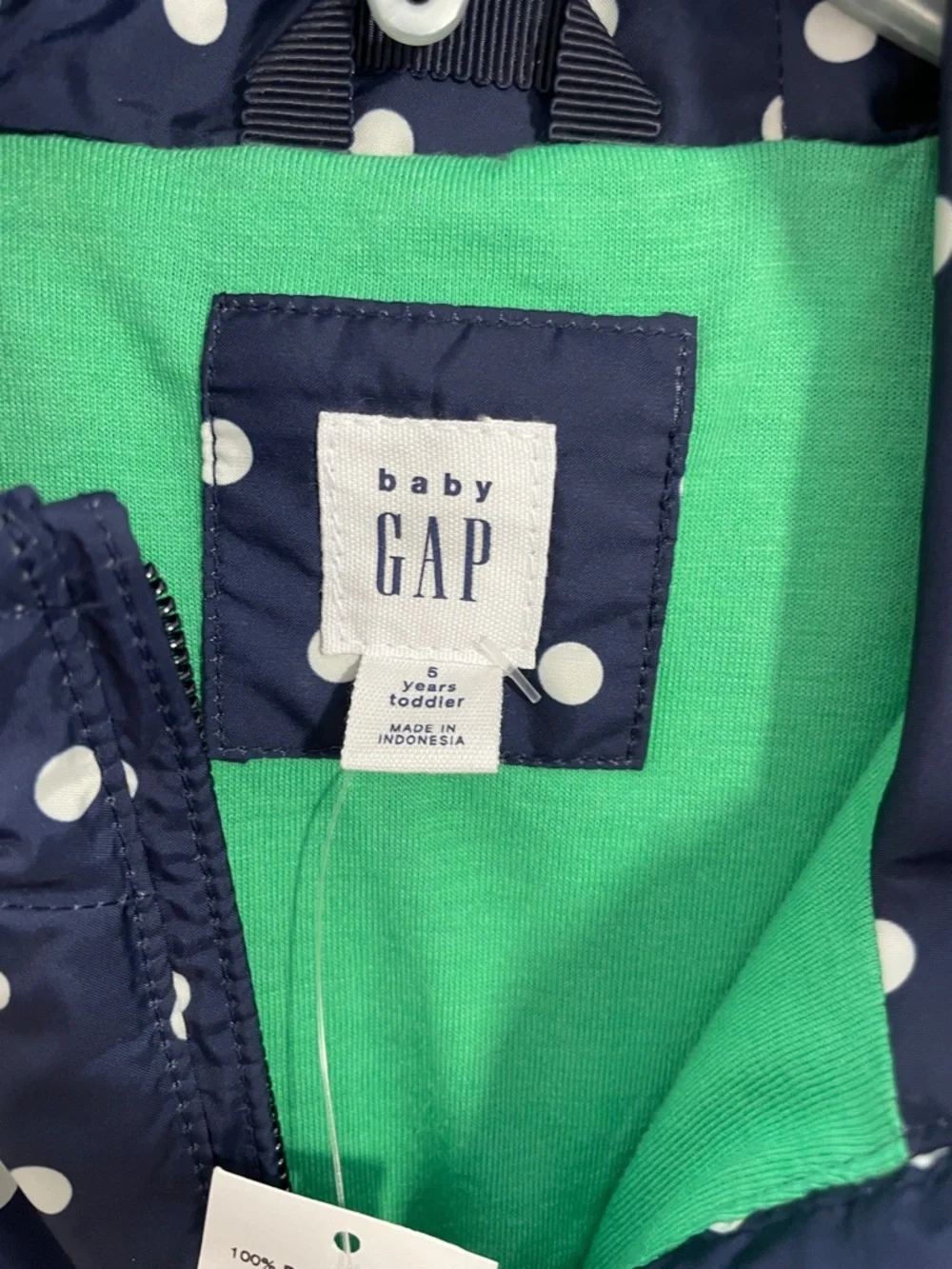 SALE! NWT GAP Navy Polka Dot Hooded Kids Jacket Size 5T